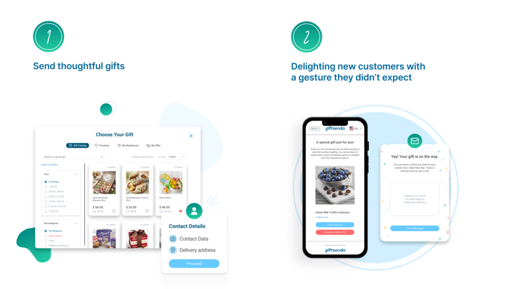 sending gifts through a gifting platform